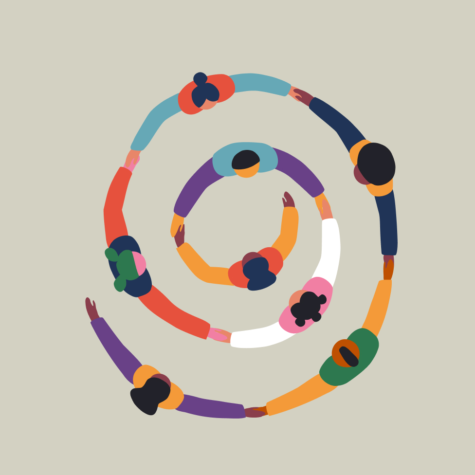 Ilustración corro de personas Ilustración corro de personas