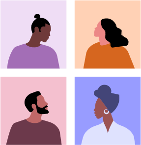 Cuadrícula con personas